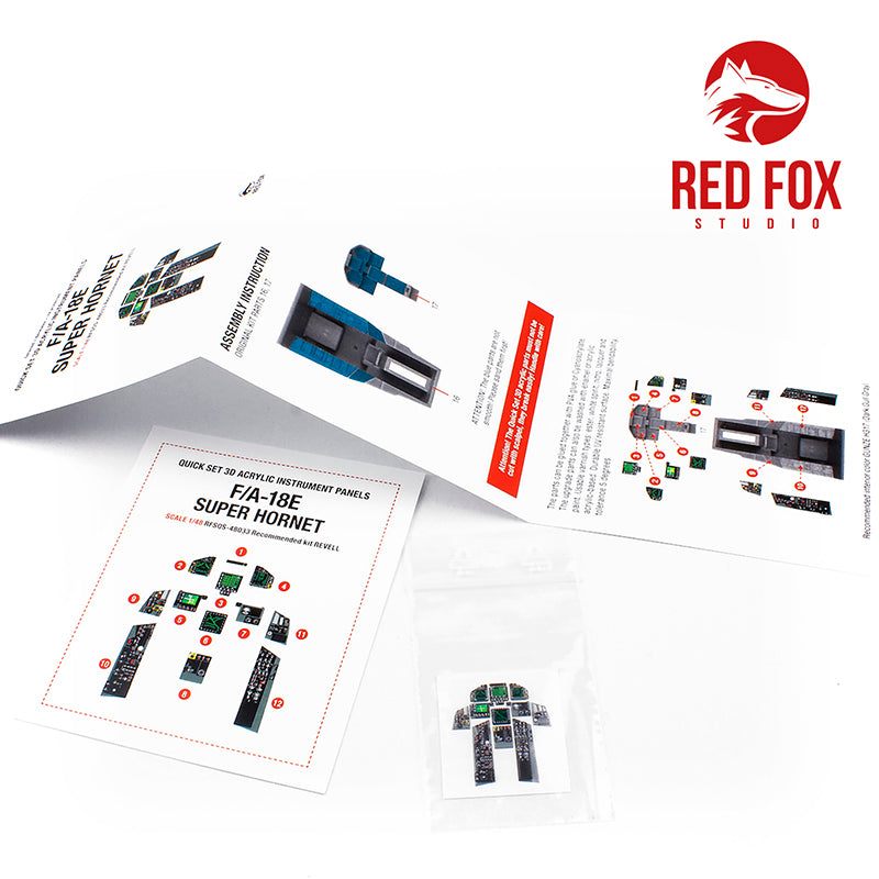 Boeing F/A-18E Super Hornet Quick Set 3D Acrylic Instrument Panel (designed to be used with Revell kits)