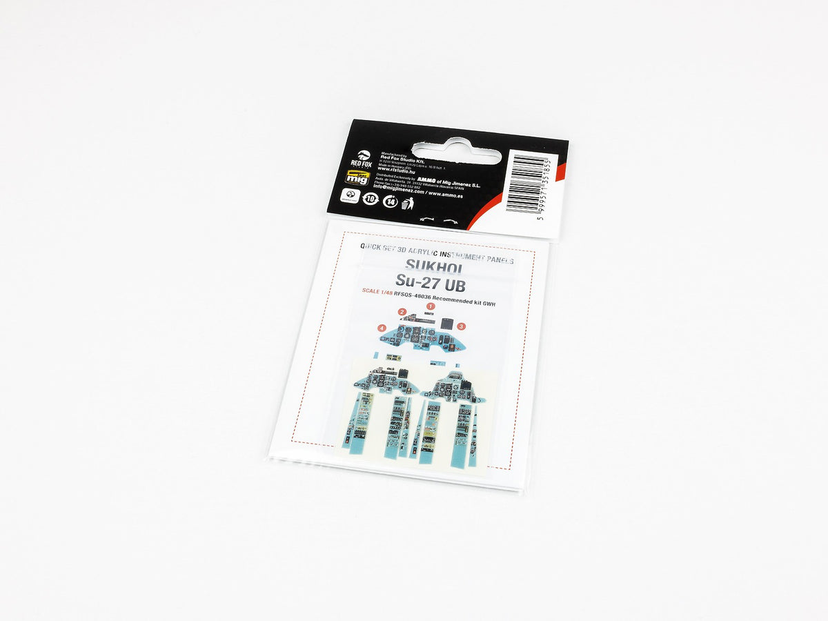 Sukhoi Su-27UB Flanker C 3D Acrylic Instrument Panel (designed to be used with Great Wall Hobby kits)