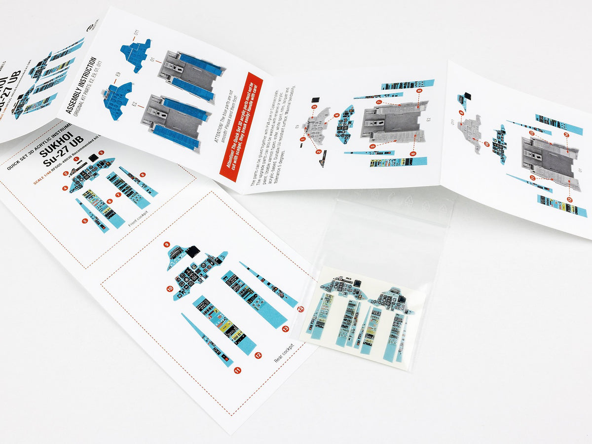 Sukhoi Su-27UB Flanker C 3D Acrylic Instrument Panel (designed to be used with Great Wall Hobby kits)