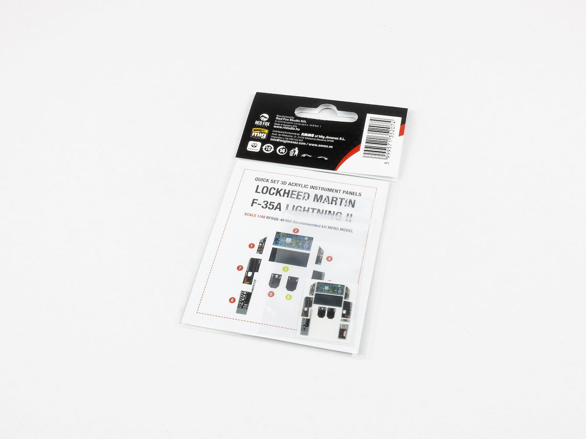 Lockheed-Martin F-35A Lightning II 3D Acrylic Instrument Panel (designed to be used with Meng Model kits)