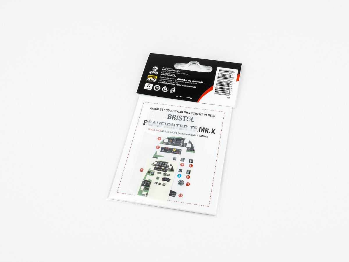 Bristol Beaufighter TF Mk.X 3D Acrylic Instrument Panel (designed to be used with Tamiya kits)