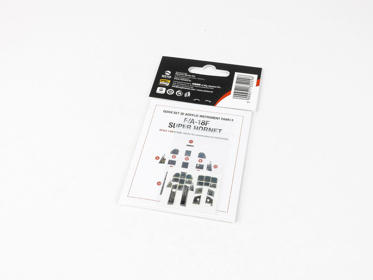 Boeing F/A-18F Super Hornet 3D Acrylic Instrument Panel (designed to be used with Hasegawa kits)