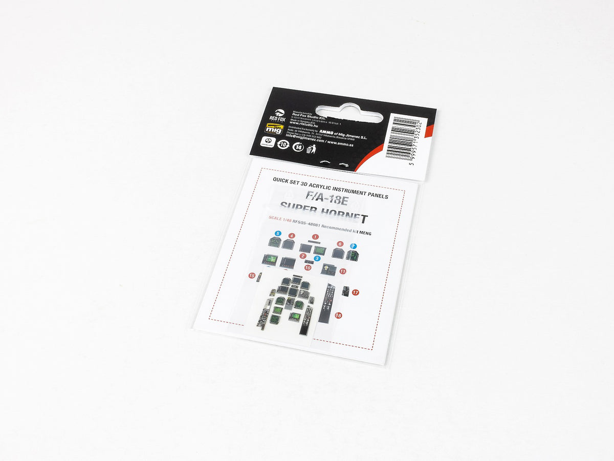 Boeing F/A-18E Super Hornet 3D Acrylic Instrument Panel (designed to be used with Meng Models kits)