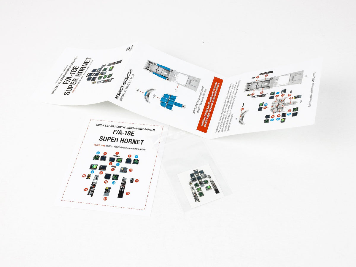 Boeing F/A-18E Super Hornet 3D Acrylic Instrument Panel (designed to be used with Meng Models kits)