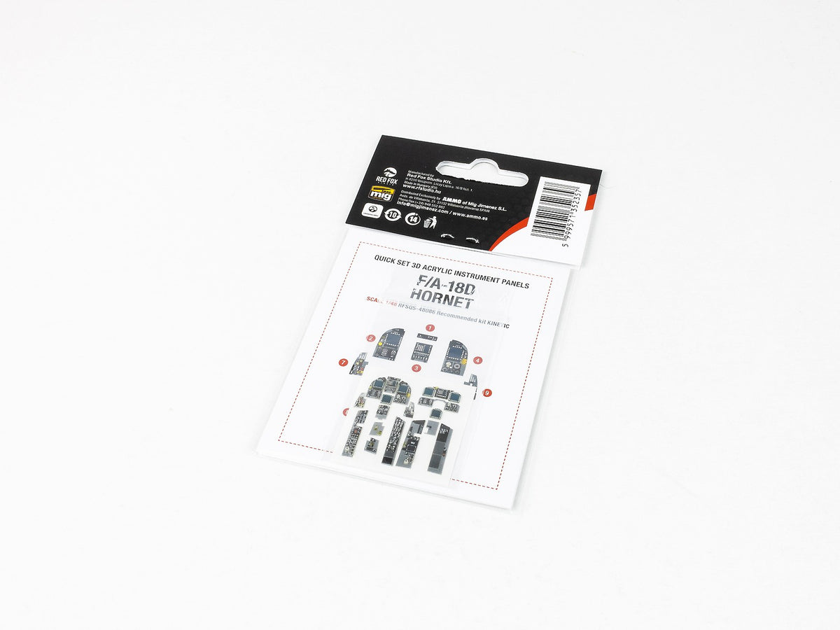 McDonnell-Douglas F/A-18D Hornet 3D Acrylic Instrument Panel (designed to be used with Kinetic Model kits)
