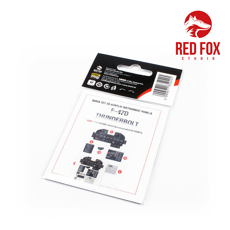 Republic P-47D Thunderbolt Quick Set 3D Acrylic Instrument Panel (designed to be used with Tamiya kits)