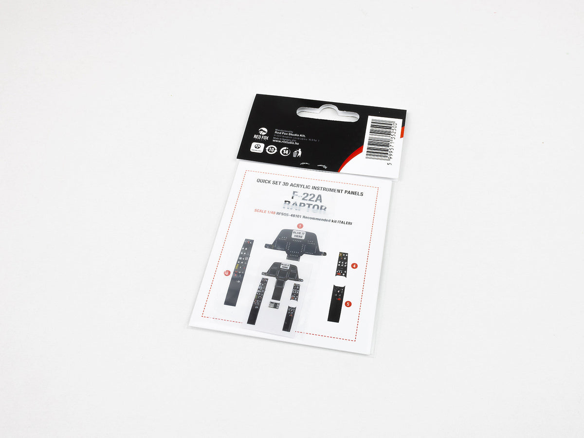 Lockheed-Martin F-22A Raptor 3D Acrylic Instrument Panel (designed to be used with Italeri kits) kits)