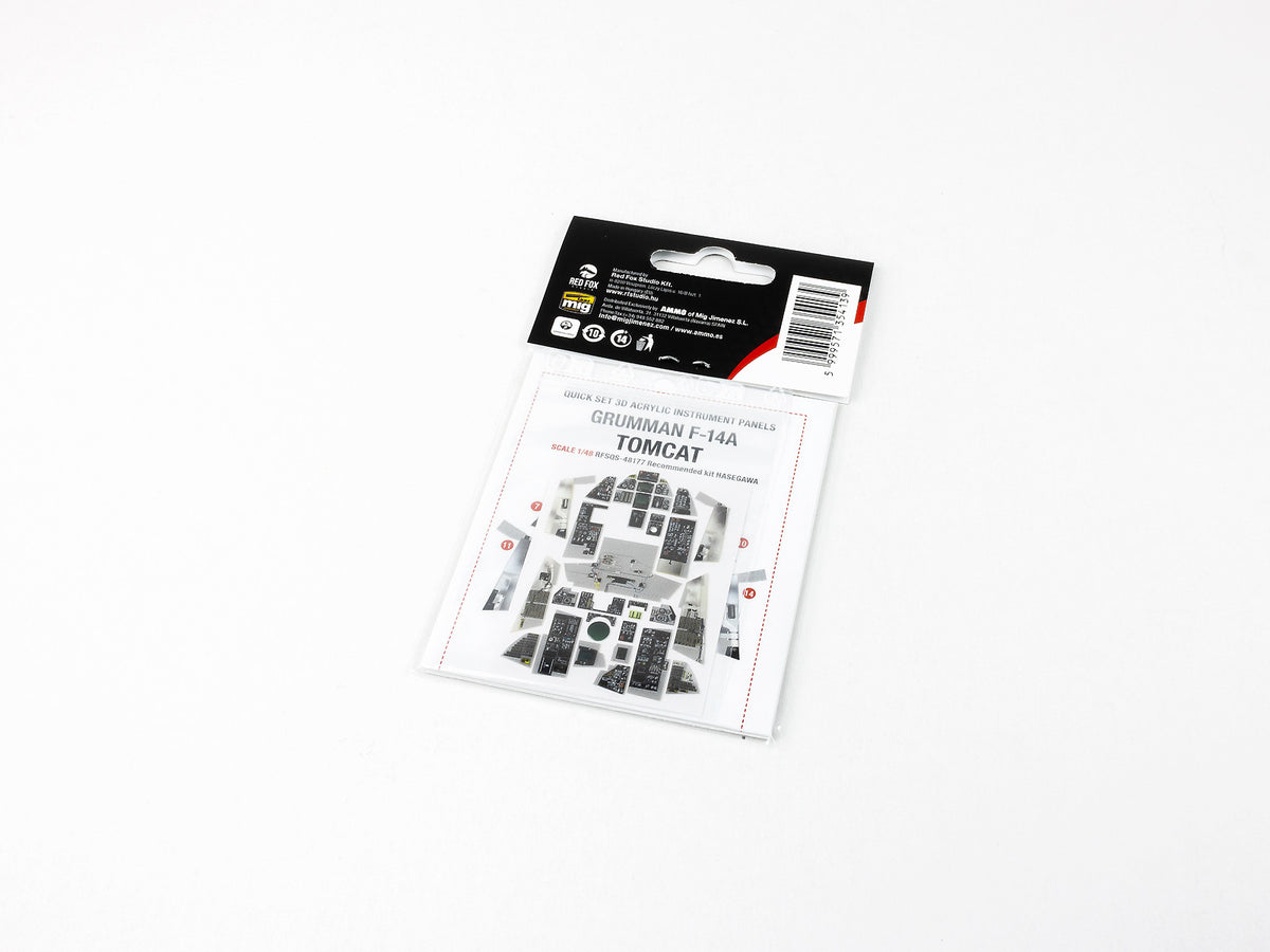 Grumman F-14A Tomcat 3D Acrylic Instrument Panel (designed to be used with Hasegawa kits)