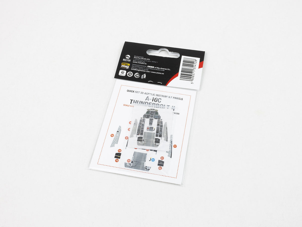 Fairchild A-10C Thunderbolt II 3D Acrylic Instrument Panel (designed to be used with Hobby Boss kits)