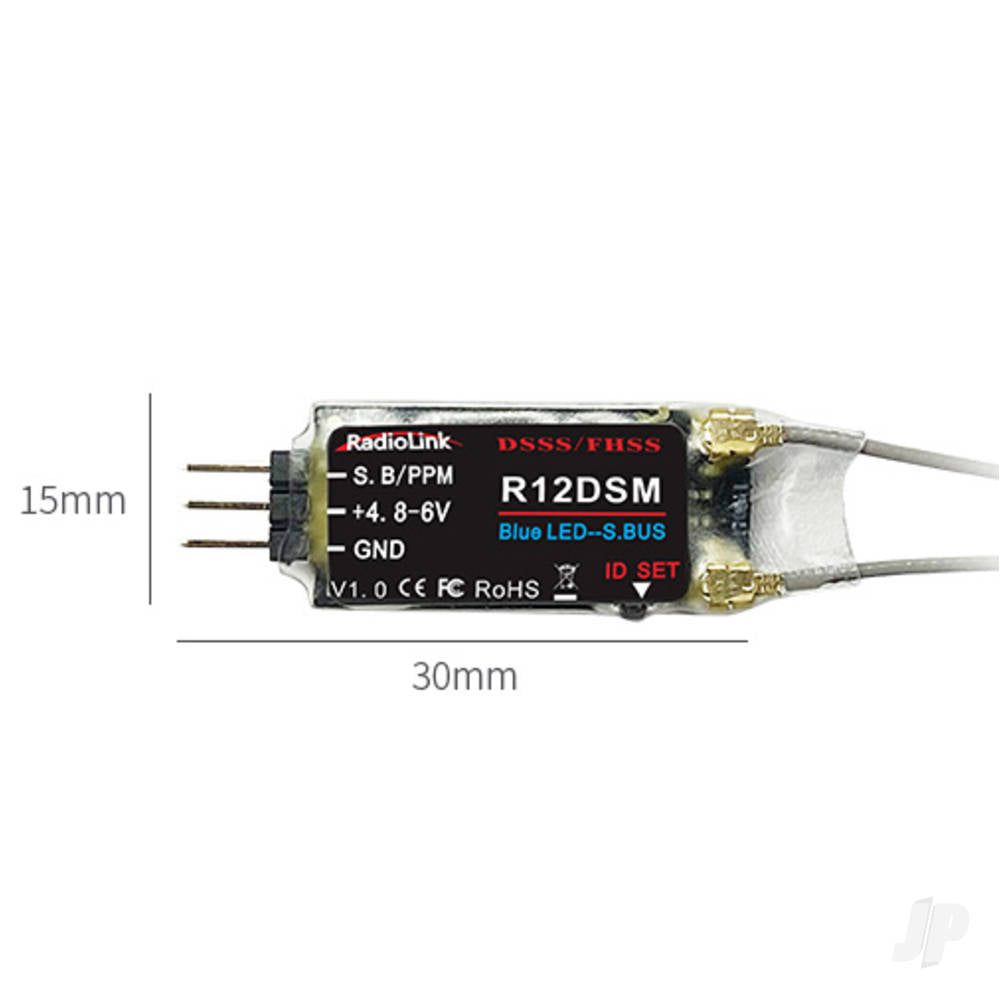 RadioLink R12DSM 2.4GHz 12-Channel Mini Receiver RLKR121002 1