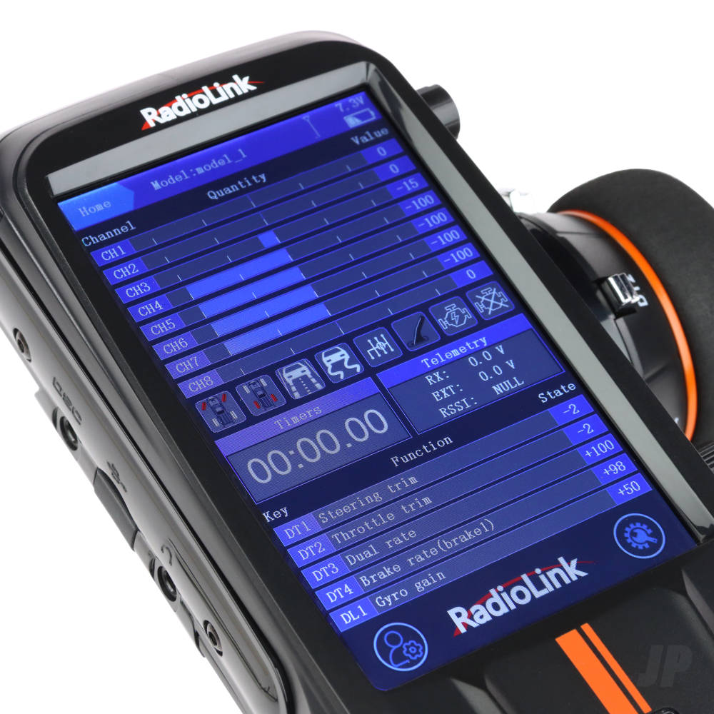 RadioLink RC8X 2.4GHz 8-Channel Tx with LCD Touch Screen 1x R8FG (gyro Rx) - RLKT081003 10