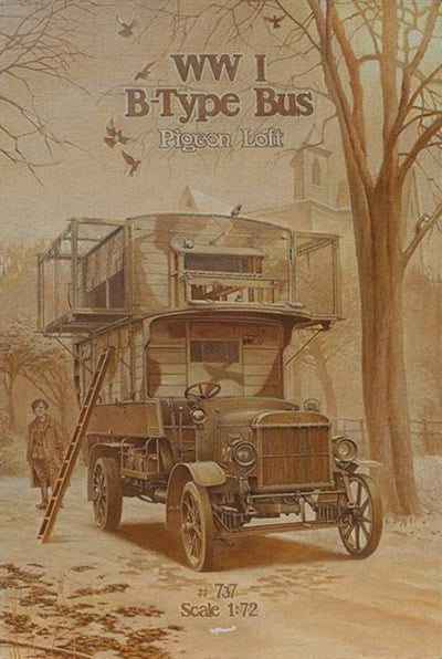 WWI Type B Omnibus 'Pigeon Loft'Markings for two Pigeon Lofts: (1) nº–2229 ex-B2132, Western Front 1916; (2) nº–2257 ex-B2125, Western Front 1918.