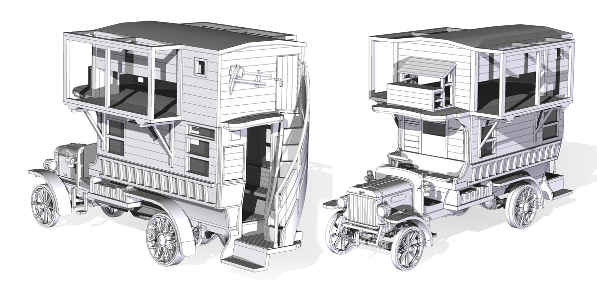 WWI Type B Omnibus 'Pigeon Loft'Markings for two Pigeon Lofts: (1) nº–2229 ex-B2132, Western Front 1916; (2) nº–2257 ex-B2125, Western Front 1918.