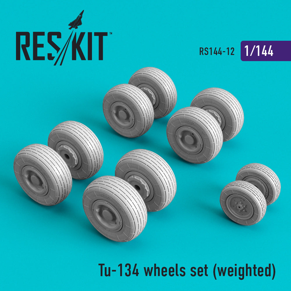 Tupolev Tu-134 wheels set (bulged tyre/weighted effect) (designed to be used with AZ Models and Zvezda kits) (ResKit sold out February 2026)