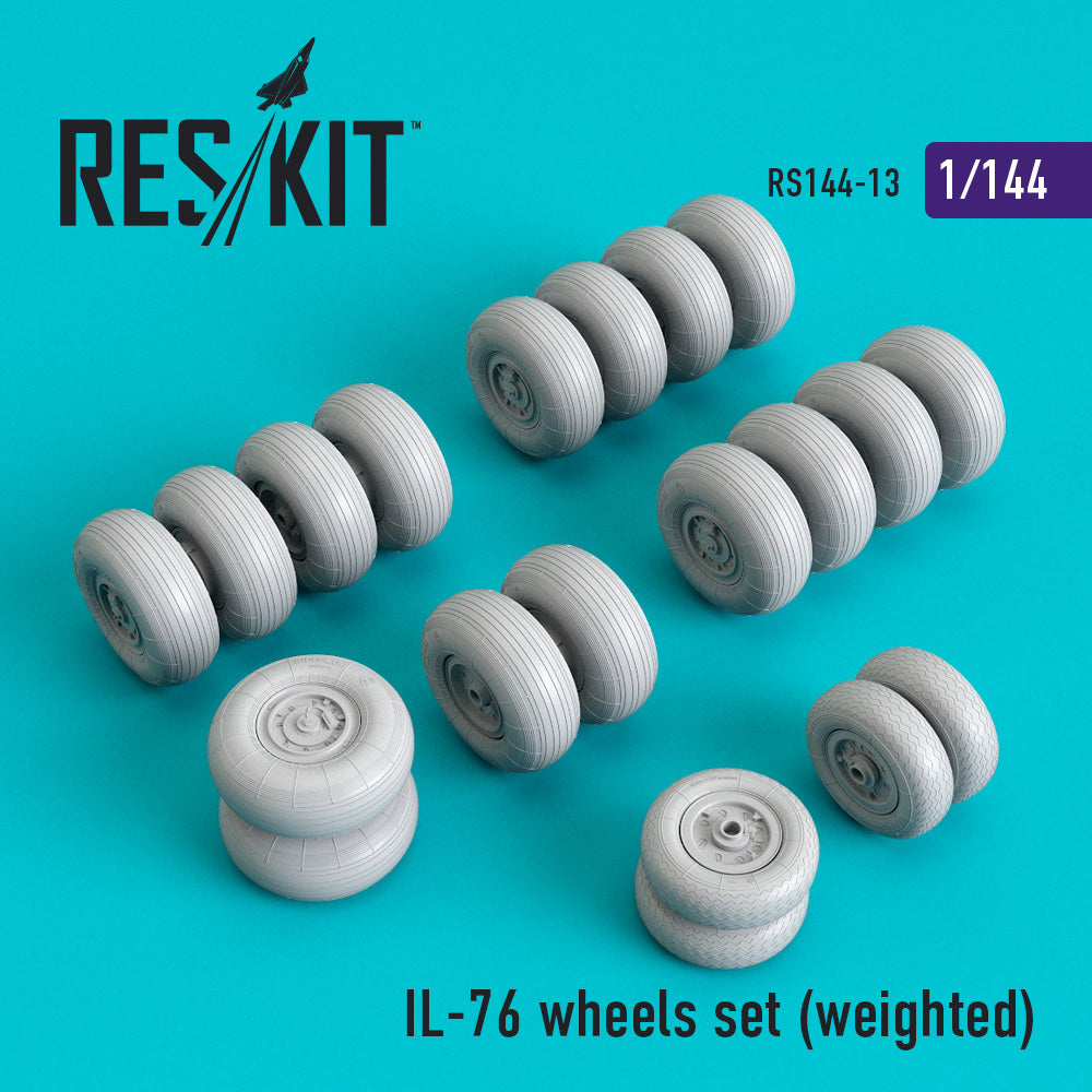 Ilyushin Il-76 wheels set (bulged tyre/weighted effect) (ResKit sold out May 2026)  (designed to be used with Trumpeter and Zvezda kits) (ResKit sold out May 2026)