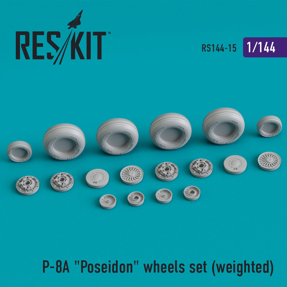 Boeing P-8A Poseidon wheels set (bulged tyre/weighted effect) (ResKit sold out May 2026)  (designed to be used with Academy kits) (ResKit sold out May 2026)