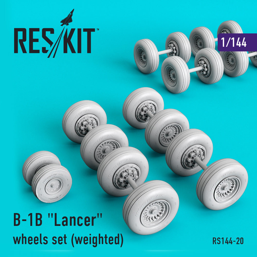 Rockwell B-1B Lancer wheels set (bulged tyre/weighted effect) (ResKit sold out May 2026)  (designed to be used with Minicraft kits) (ResKit sold out May 2026)