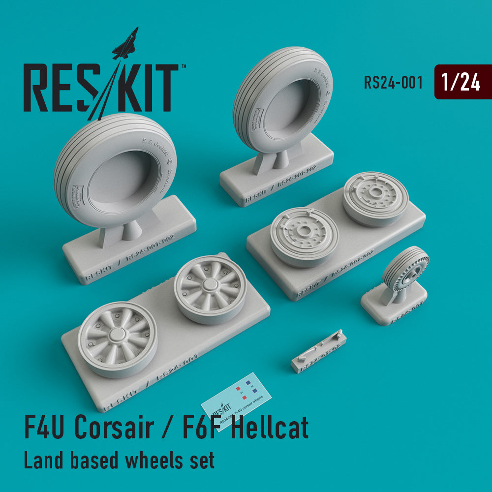 Grumman F6F-5 Hellcat Land based wheels set (designed to be used with Airfix kits) (discontinued August 2023)