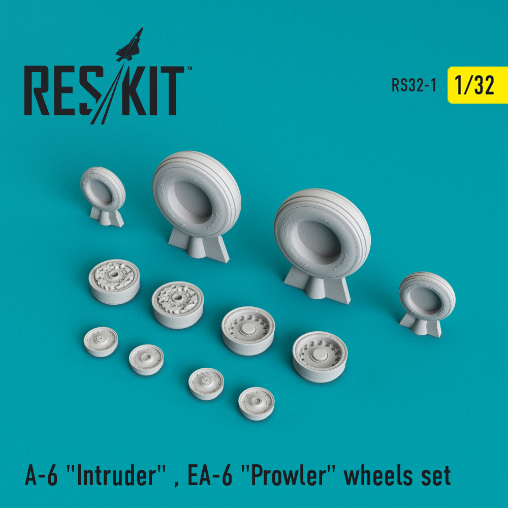 Grumman A-6 Intruder/EA-6 Prowler wheels set (designed to be used with Trumpeter kits) (ResKit sold out May 2026) [A-6A A-6E]