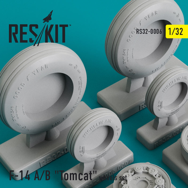Grumman F-14A/F-14B 'Tomcat' wheels set (designed to be used with Revell, Tamiya and Trumpeter kits)(ResKit sold out February 2026)