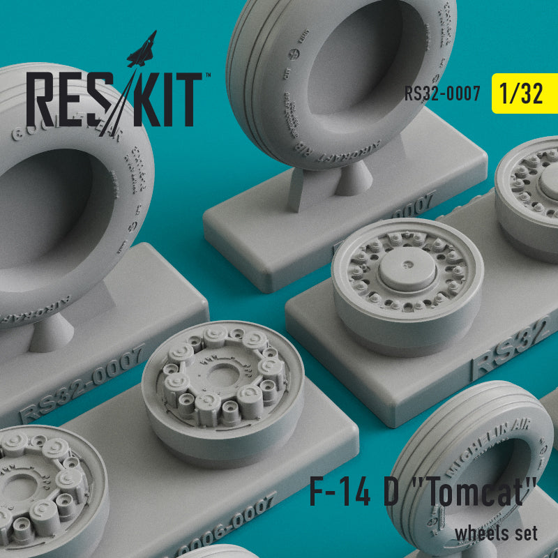 Grumman F-14D 'Tomcat' wheels set (designed to be used with Trumpeter kits)(ResKit sold out February 2026)
