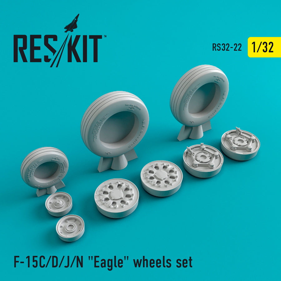 McDonnell F-15C/ F-15D/ F-15J/ F-15N 'Eagle' wheels set (designed to be used with Revell and Tamiya kits) (ResKit sold out May 2026)