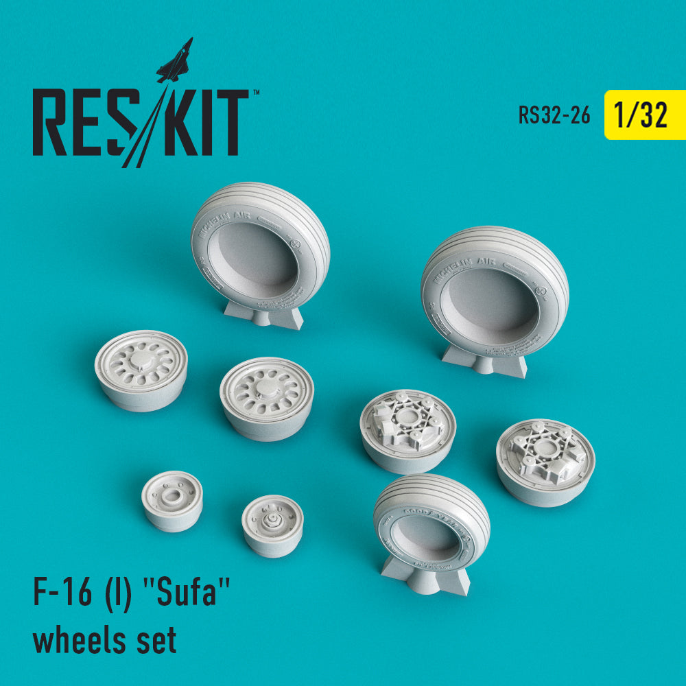 Lockheed-Martin F-16I Sufa 'Storm' wheels set (designed to be used with Academy kits) (ResKit sold out May 2026)