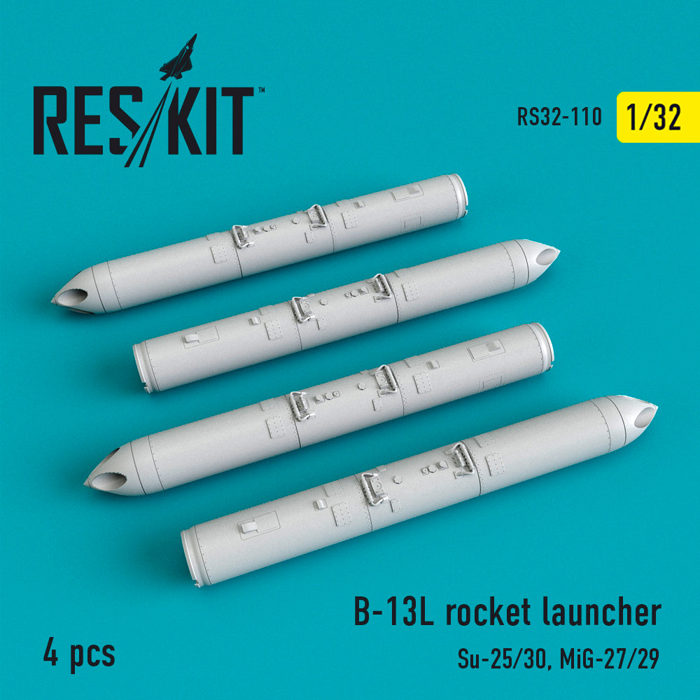 B-13L rocket launcher (4 pcs) (Sukhoi Su-25/30, Mikoyan MiG-27/MiG-29) (designed to be used with Trumpeter kits) WILL BE REPLACED BY A 3D-Printed SET IN THE NEAR FUTURE.
