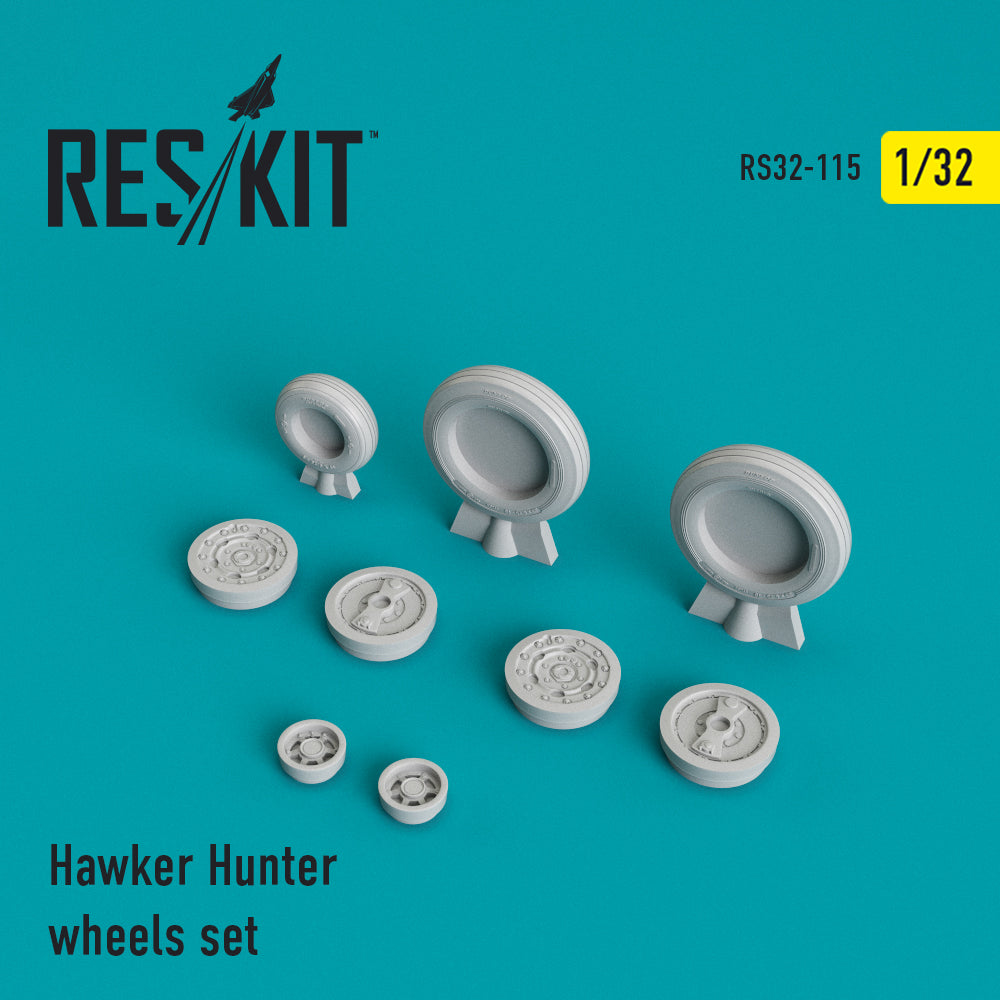 Hawker Hunter F.6/FGA.9/Mk.58 wheels set (designed to be used with Revell kits) (ResKit sold out May 2026)