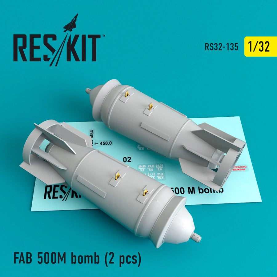 FAB 500 M bomb (2 pcs) (Sukhoi Su-17, Su-22, Su-24, Su-25, Su-34) (designed to be used with Trumpeter kits) (finished May 2024)