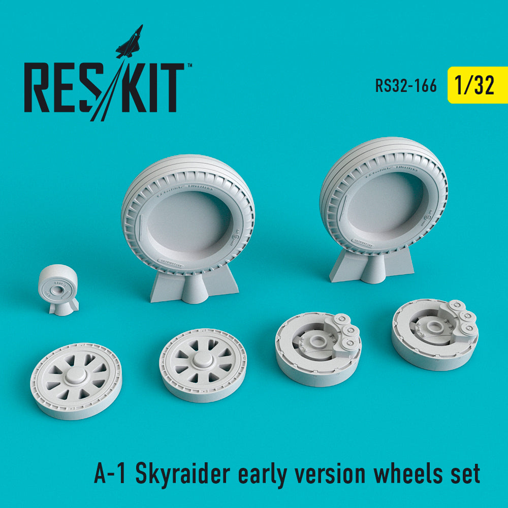 Douglas A-1 Skyraider early version wheels set (designed to be used with Trumpeter and Zoukei-Mura kits) (ResKit sold out May 2026) [A-1D/A-1H/A-1J]