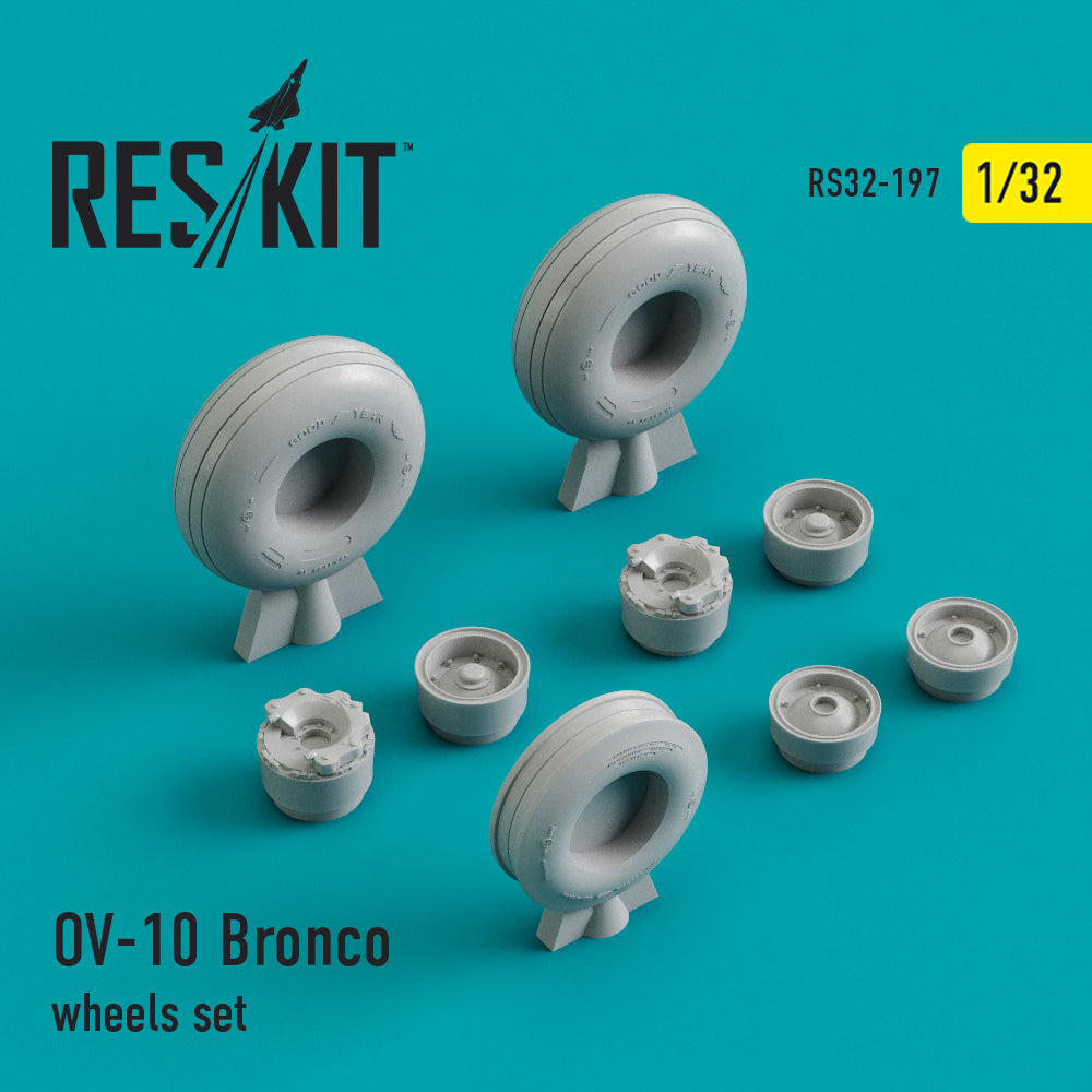 North-American/Rockwell OV-10A/C/OV-10D Bronco wheels set (designed to be used with Kitty Hawk Models Models and Zimi Model kits) (ResKit sold out May 2026)