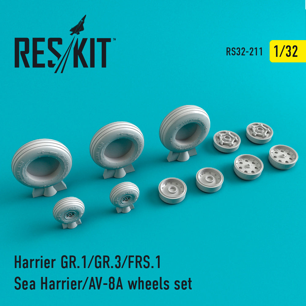 BAe Harrier GR.1/GR.3/FRS.1/Sea Harrier/McDonnell-Douglas AV-8A wheels set (designed to be used with Revell kits) (Reskit sold out October 2025]