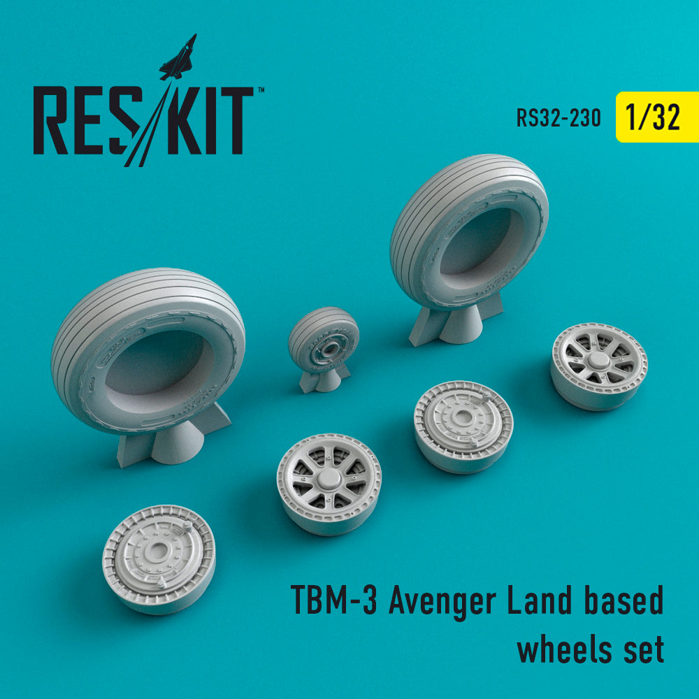 Grumman TBM-3 Avenger Land based wheels set (designed to be used with Trumpeter kits)