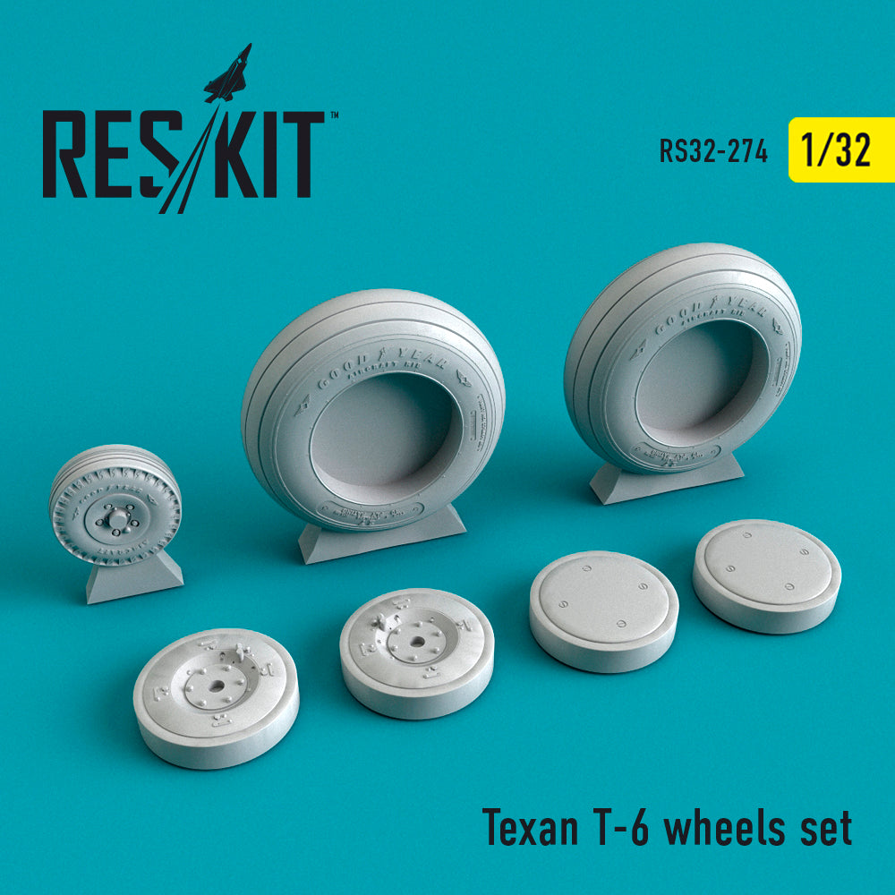 North-American T-6 Texan wheels set (designed to be used with Kitty Hawk Models Models and Zimi Model kits) (ResKit sold out May 2026)