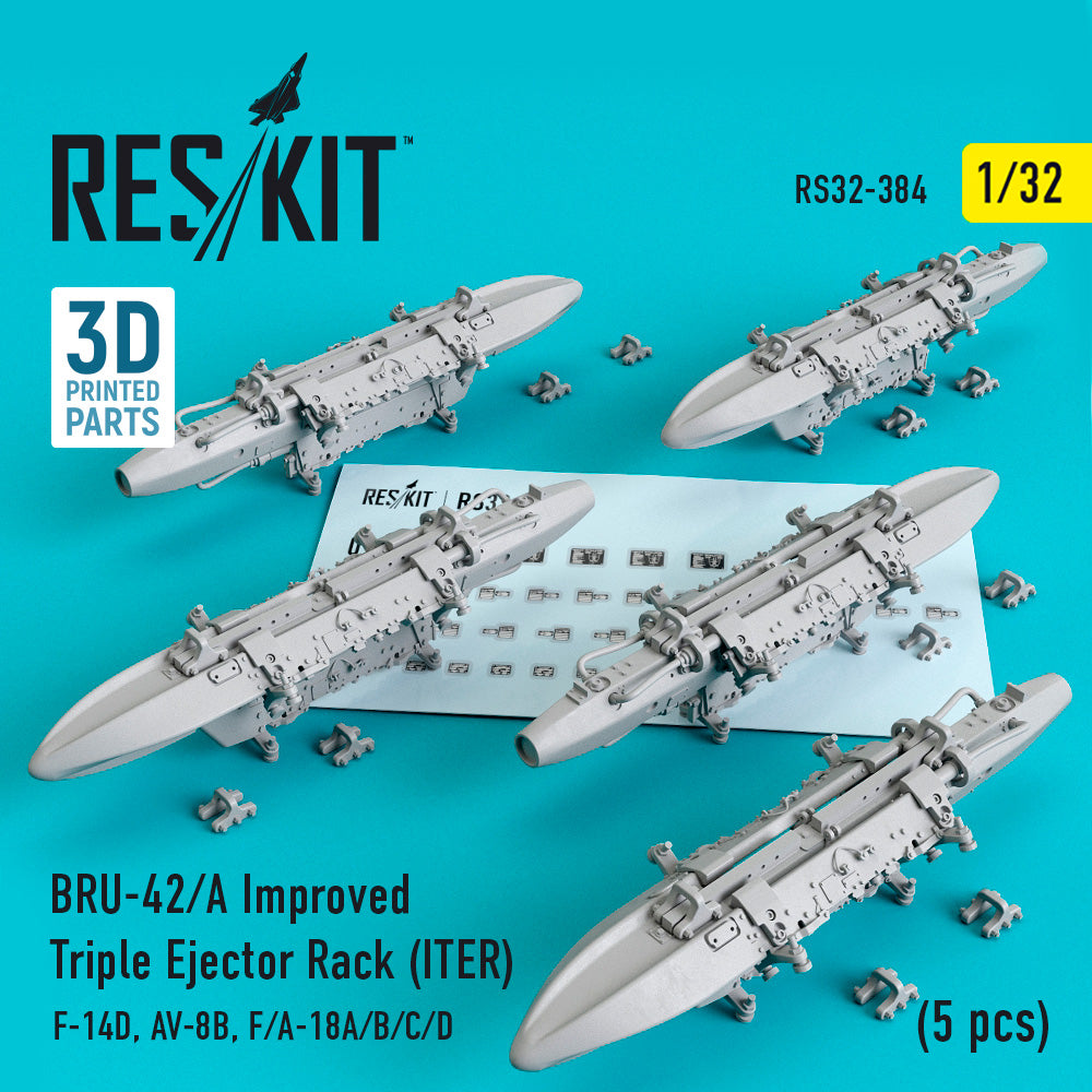 BRU-42/A Improved Triple Ejector Rack (ITER) (5 pcs) (Grumman F-14D, McDonnell-Douglas AV-8B Harrier, F/A-18A/B/C/D)(ResKit sold out February 2026)