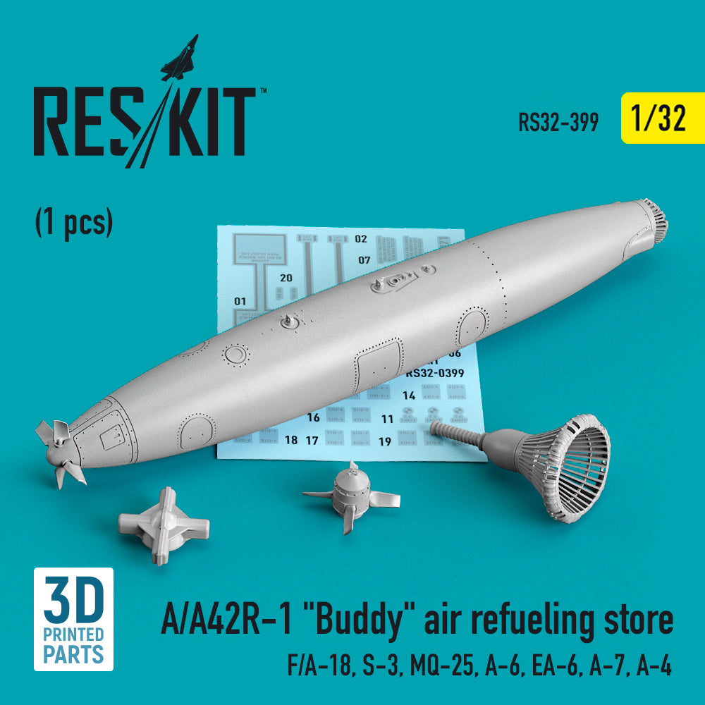 A/A42R-1 Buddy air refueling store (1 pc) (McDonnell-Douglas F/A-18, S-3, MQ-25, A-6, EA-6, LTV A-7, Douglas A-4) (3D-Printed) (1/32)