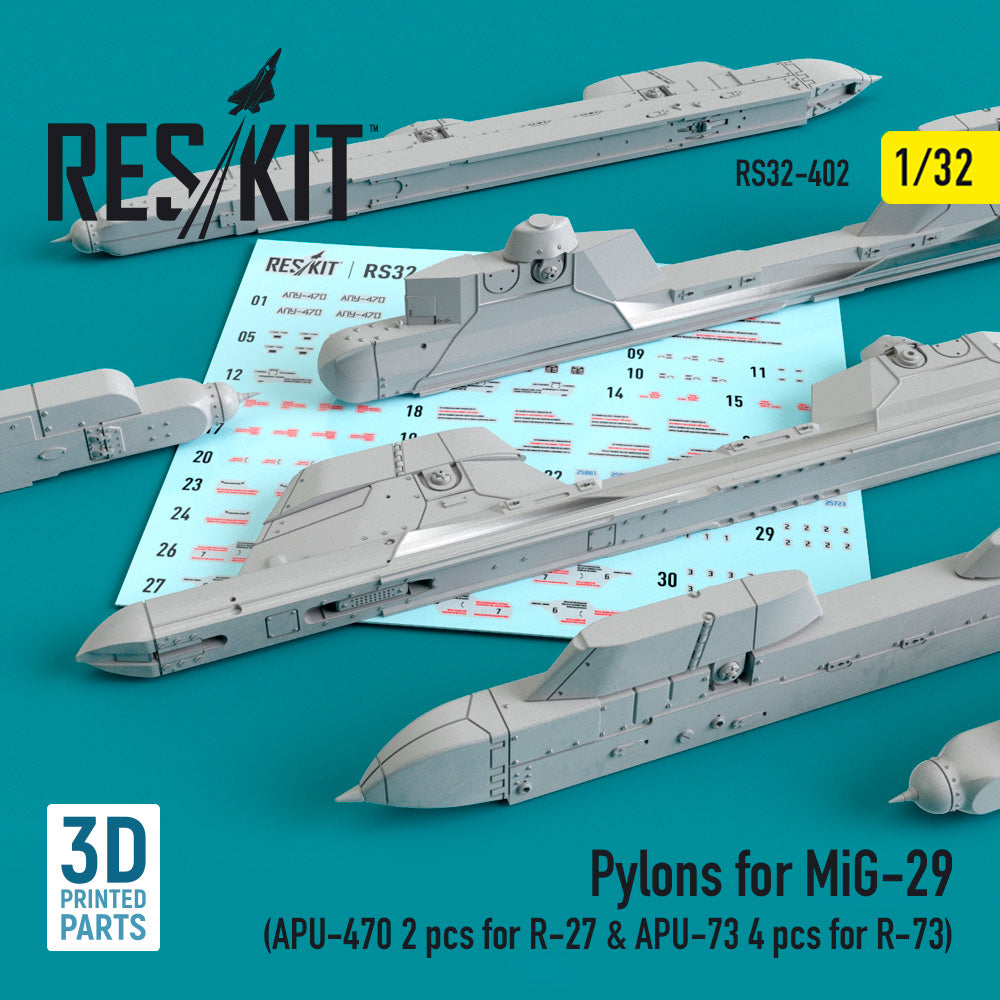 Pylons for Mikoyan MiG-29 (APU-470 2 pcs for R-27 & APU-73 4 pcs for R-73)