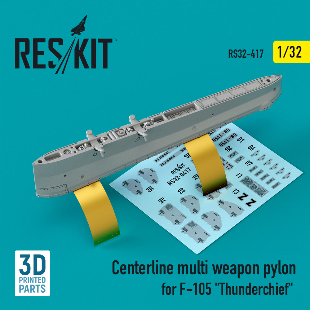 Centerline multi weapon pylon Republic F-105D/F-105G Thunderchief 3D-Printed) (designed to be used with Trumpeter kits)