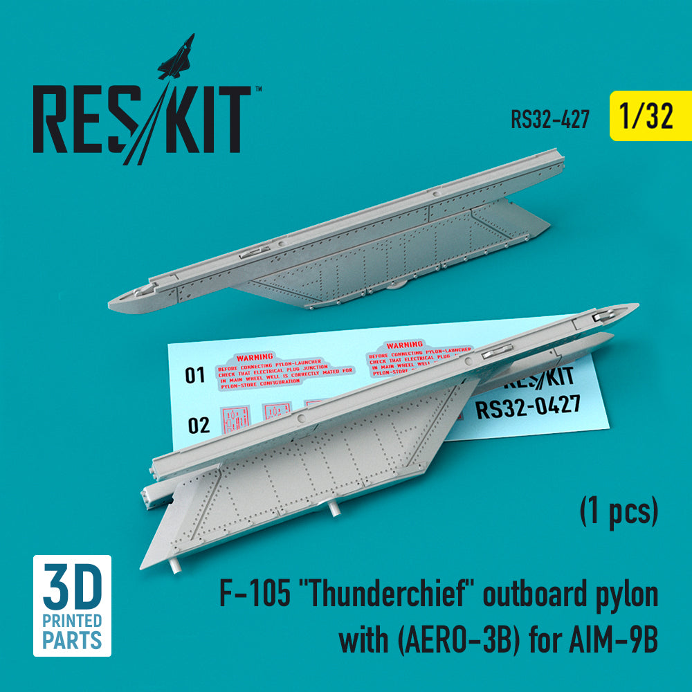 Republic F-105D/F-105G Thunderchief outboard pylon with (AERO-3B) for AIM-9B (designed to be used with Trumpeter kits) 3D-Printed)