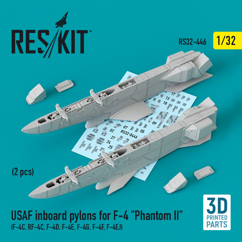 USAF Inboard pylons for McDonnell F-4 Phantom II (2 pcs) (F-4C, RF-4C, F-4D, F-4Ð•, F-4G, F-4F, F-4EJ) 3D-Printed)