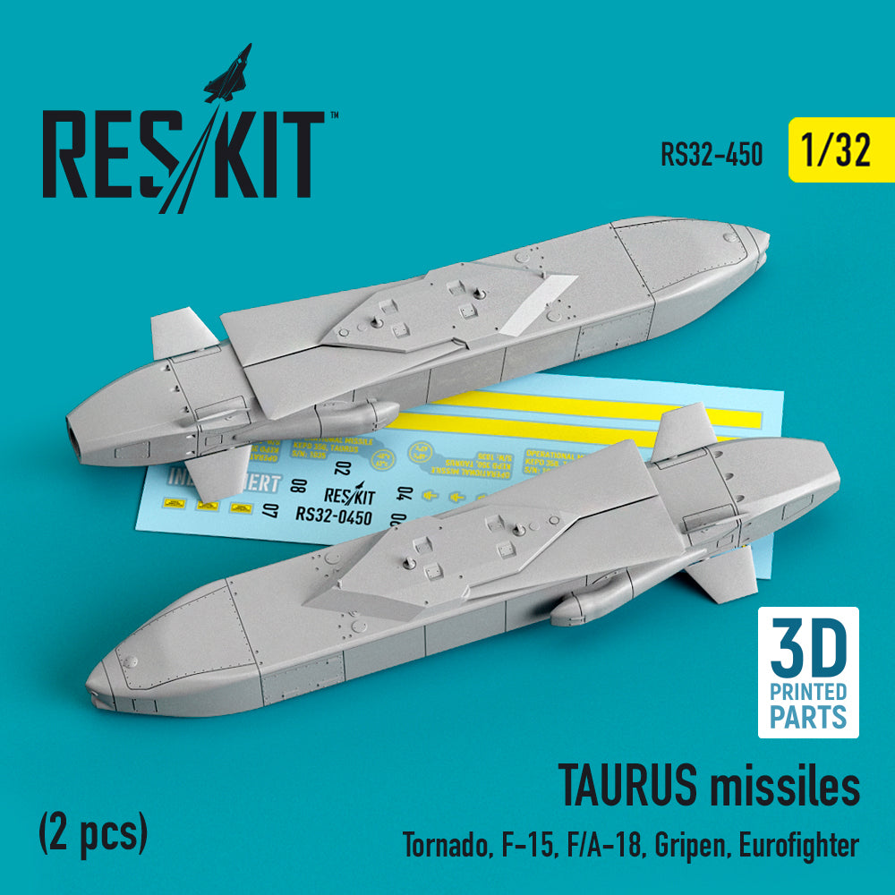 TAURUS missiles (2 pcs) (Tornado, F-15, F/A-18, Gripen, Eurofighter) 3D-Printed