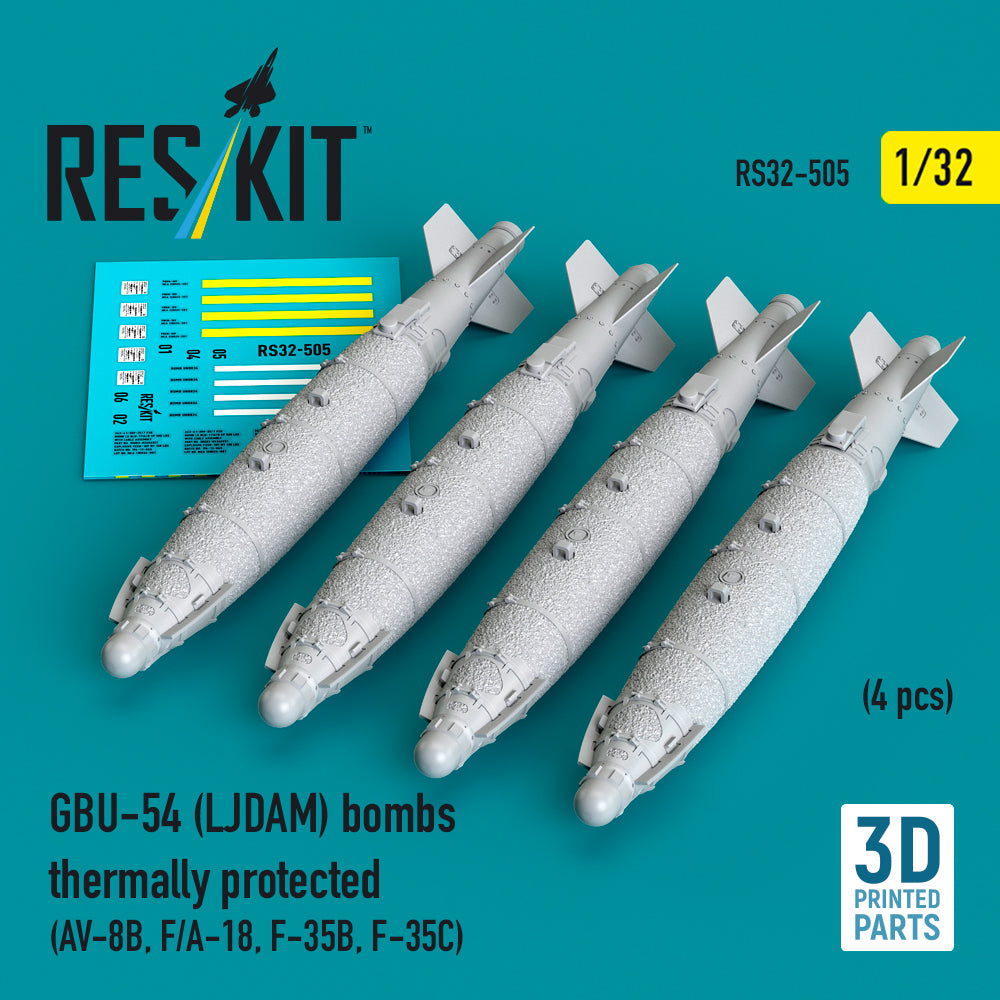 GBU-54 (LJDAM) bombs thermally protected (4 pcs) (3D-Printed)