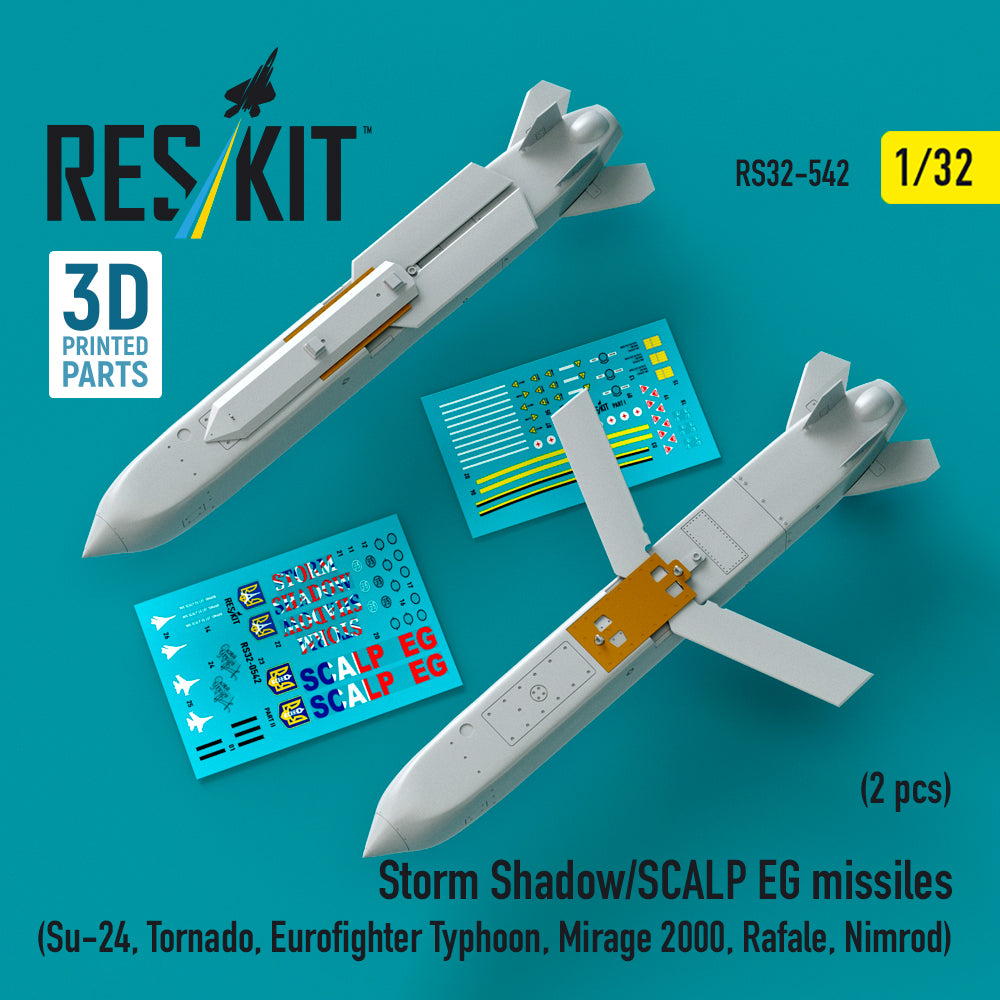 Storm Shadow/SCALP EG missiles (2 pcs) (Su-24, Tornado, Eurofighter Typhoon, Dassault_Mirage 2000, Rafale, Nimrod) (3D Printed)