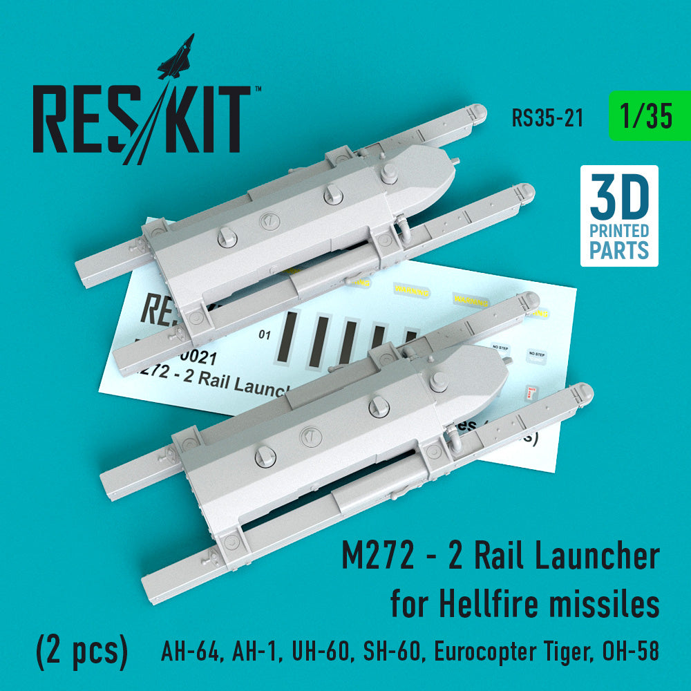M272 - 2 Rail Launcher for Hellfire missiles (2 pcs) (Bell/Boeing AH-64, AH-1, Sikorsky UH-60, SH-60, Eurocopter Tiger, OH-58) (Reskit sold out October 2025]