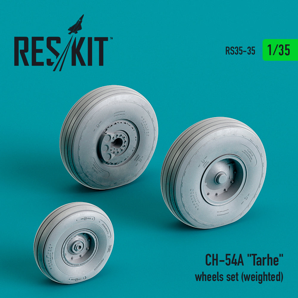 Sikorsky CH-54A Tarhe wheels set (bulged tyre/weighted effect) (1/35) (designed to be used with ICM UA UK kits) (ResKit sold out January 2026 so no more after we sell out)