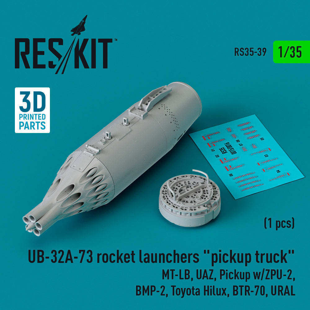 UB-32A-73 rocket launchers pickup truck (1 pcs) (MT-LB, UAZ, Pickup with ZPU-2, BMP-2, Toyota Hilux, BTR-70, URAL) (3D-Printed) (ResKit sold out February 2026)