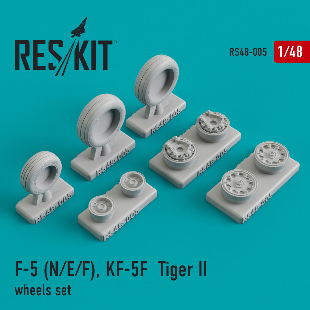 Northrop F-5F/F-5N) (ResKit sold out May 2026) , KF-5F Tiger II wheels set (designed to used with AFV Club, Monogram and Revell kits) (ResKit sold out May 2026)