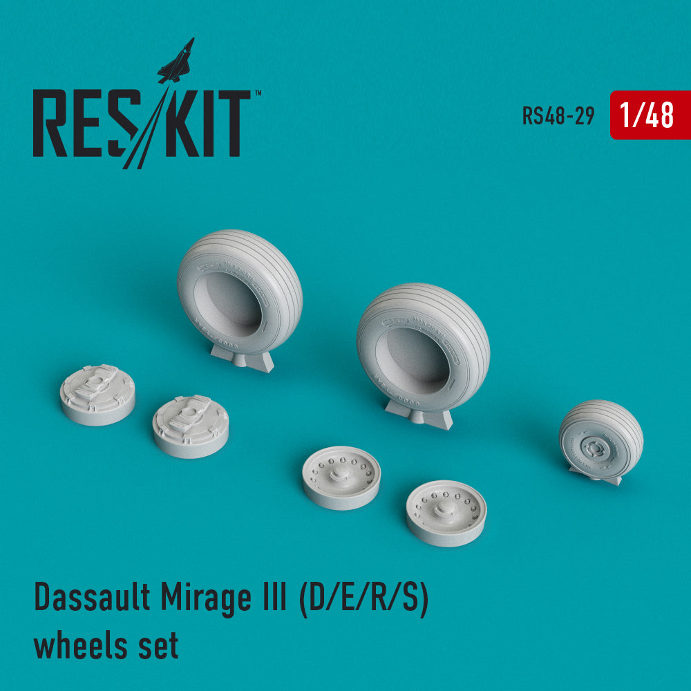 Dassault_Mirage IIID/IIIE/IIIR/IIIS) (ResKit sold out May 2026)  wheels set (designed to used with Academy, Esci, Heller and Kinetic Model kits) (ResKit sold out May 2026)