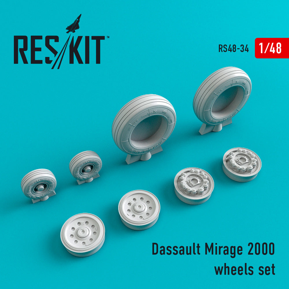Dassault_Mirage 2000 wheels set (designed to used with Eduard kits, Heller, Italeri, Kinetic Model, Monogram and Revell kits) (ResKit sold out May 2026)